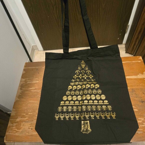 The Tragically Hip Gold Foil Christmas Tree Tote Bag NEW - Picture 1 of 3